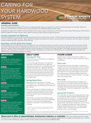 Connor Sports Maintenance Guide