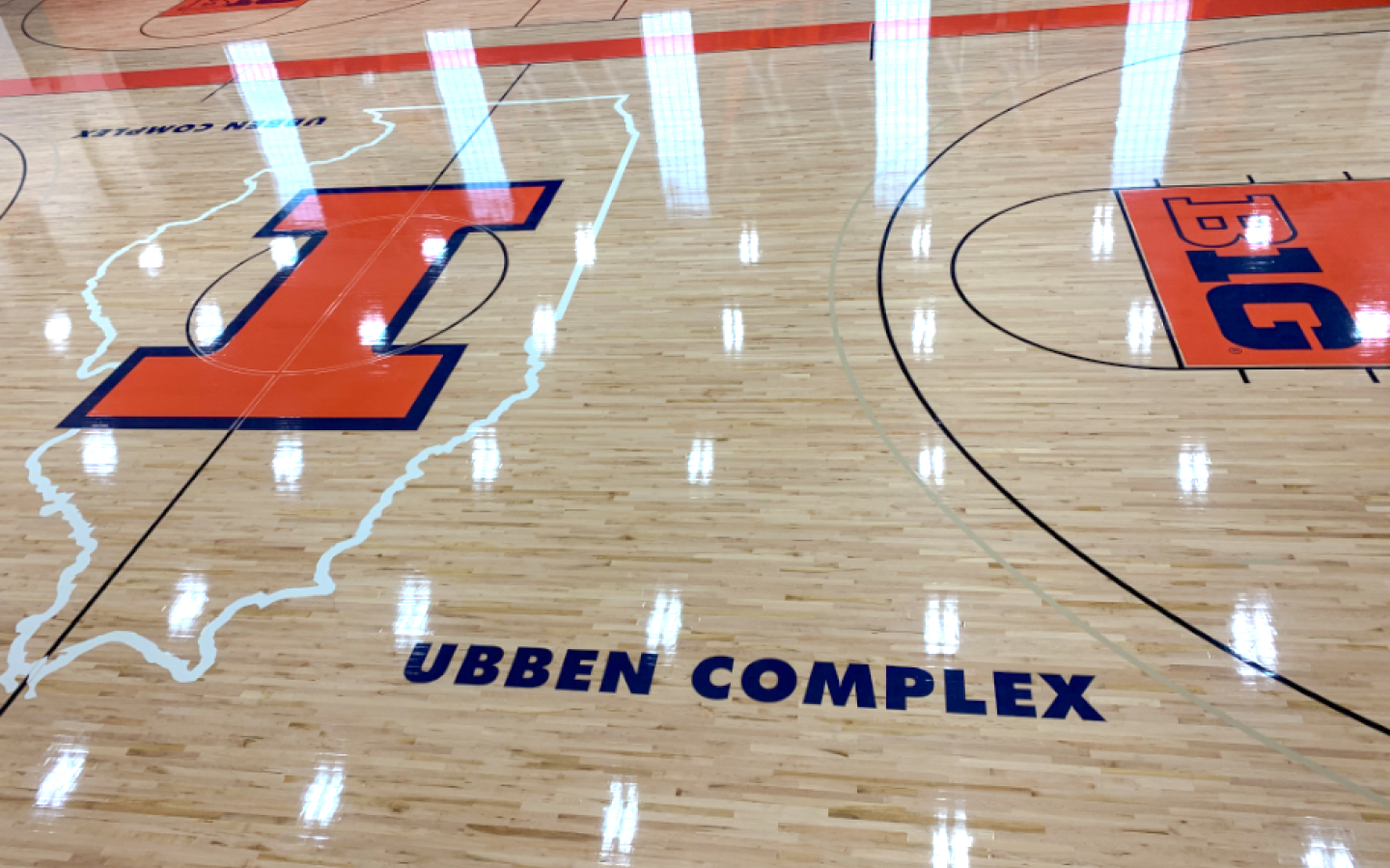 University of Illinois Urbana Champaign Ubben Complex Basketball Hradwood Gym Floor