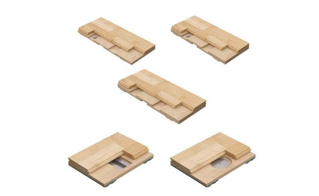 Connor<sup>®</sup> Sports RezillBase Family hardwood sports flooring systems engineered for multi-level shock absorption, durability, and consistent gym performance