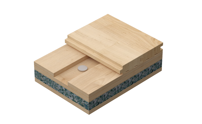 Connor<sup>®</sup> Sports VIP hardwood sports flooring system providing premium shock absorption, durability, and consistent gym performance