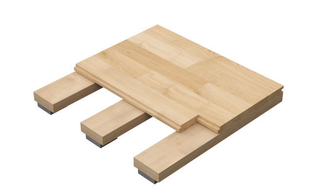 Connor Sports Rezill Sleeper subfloor system designed for resilient performance and long-term shock absorption