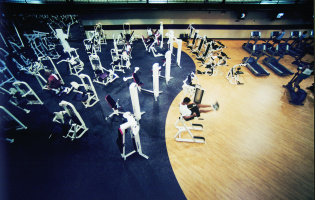 Indoor Weight Training Facility With Synthetic Flooring