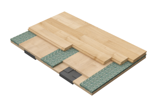 Connor<sup>®</sup> Sports VIP II hardwood sports flooring system engineered for advanced shock absorption, resilience, and long-term gym durability